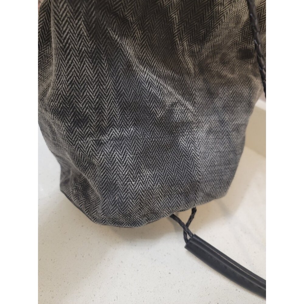 Henry Beguelin Black Leather Backpack Woven Straps - Picture 3 of 7